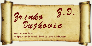 Zrinko Dujković vizit kartica